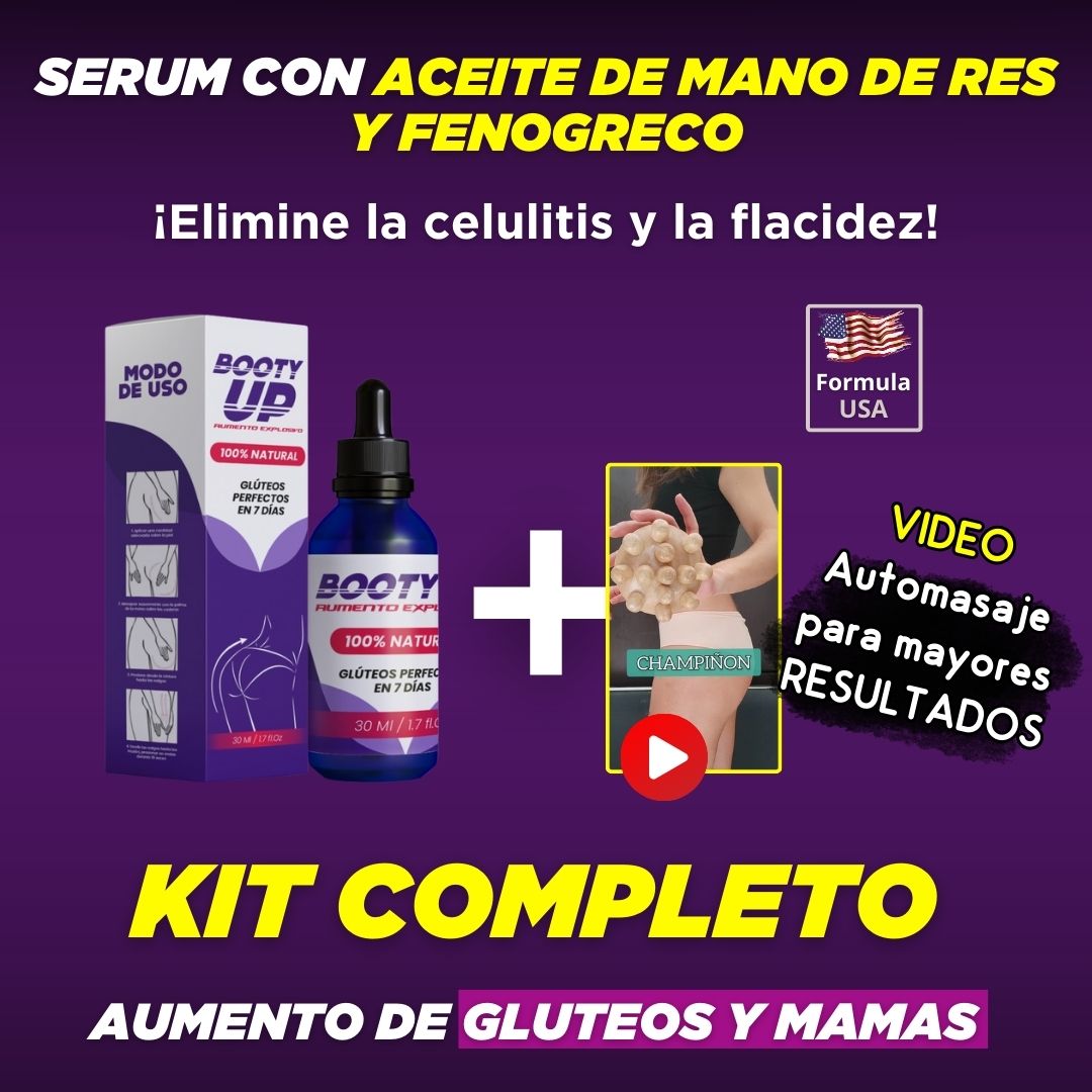 Serum aumentador Booty UP™ Oferta + Video Auto Masajes PREMIUM GRATIS